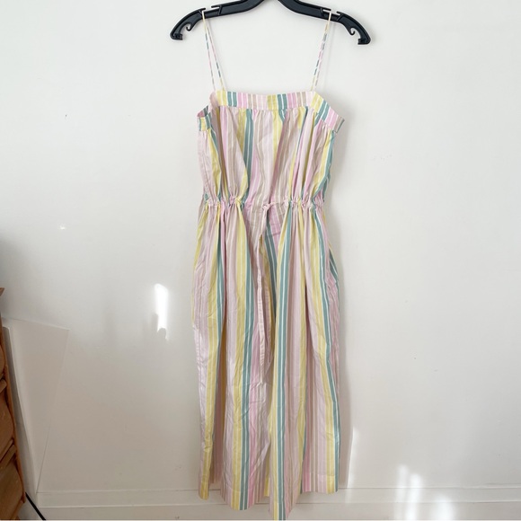 GANNI Cotton Midi Dress In Striped Print size US 8 - Picture 9 of 16